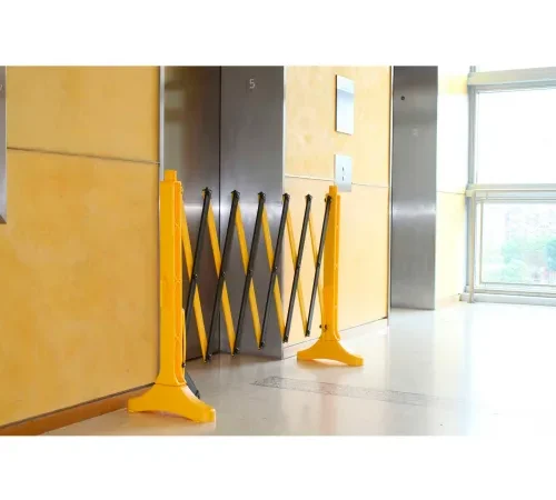 Xpandit? Plastic Expandable Barricade, 139" Expanded Length, Yellow/Black