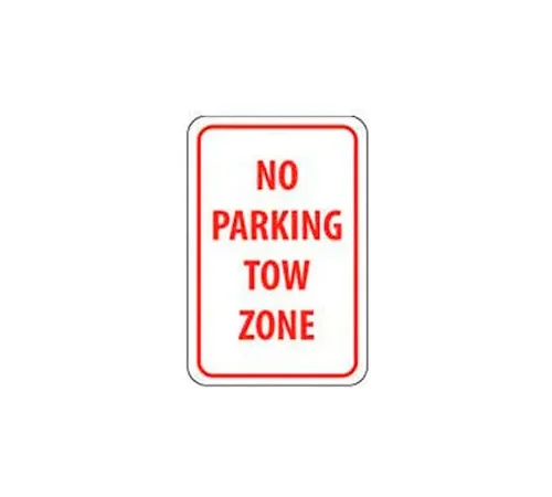 Aluminum Sign -  No Parking Tow Zone - .063" Thick, TM38H