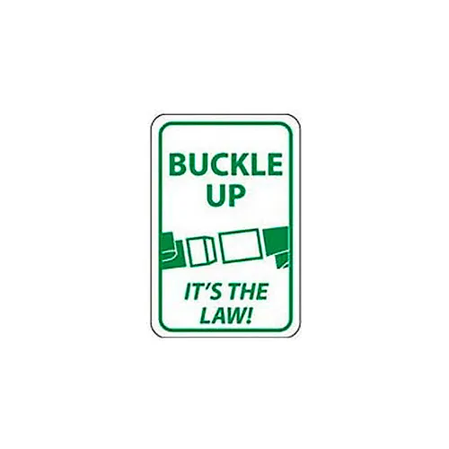 Reflective Aluminum Sign - Buckle Up It's The Law- .080" Thick, TM135J