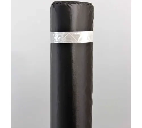 50" Soft Polyethylene Bollard Cover - Black Cover/White Tapes