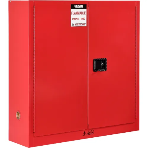 Global Industrial" Paint & Ink Storage Cabinet, 24 Gallon, Manual Close, 43"W x 12"D x 44"H