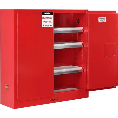 Global Industrial" Paint & Ink Storage Cabinet, 24 Gallon, Manual Close, 43"W x 12"D x 44"H - Image 4