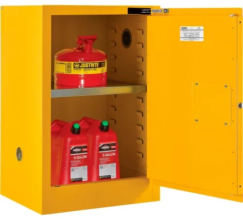 Global Industrial" Flammable Cabinet, Self Close Single Door, 12 Gallon, 23"Wx18"Dx35"H