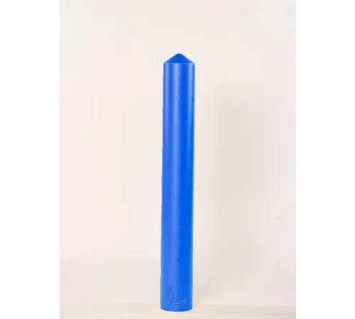 Blue cylindrical column with pointed top