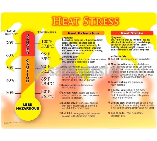 Accuform SP124477 Safety Poster, HEAT STRESS, 17"H x 22"W , Poster Paper