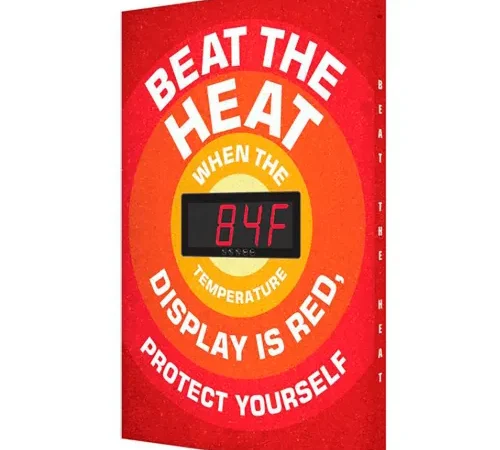 Accuform SCK702 Heat Stress Temperature Sign, BEAT THE HEAT, 28"H x 20"W, Aluminum