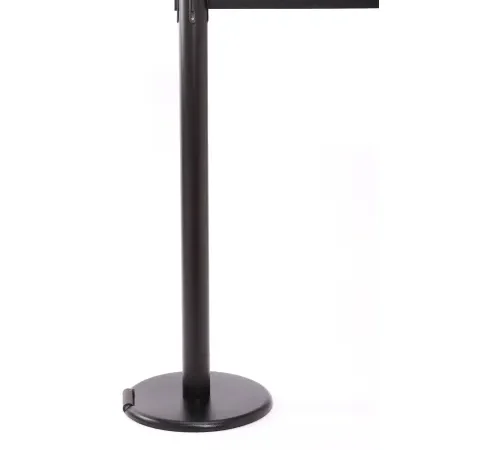 Black retractable belt stanchion post