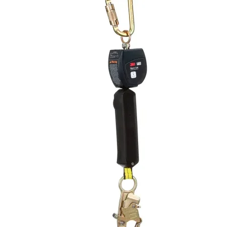 Self-retracting lifeline with carabiner and hook