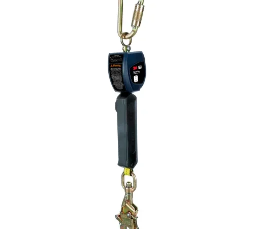 Self-retracting lifeline with carabiner and hook