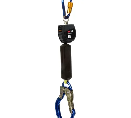 Retractable fall-arrest lanyard with carabiners