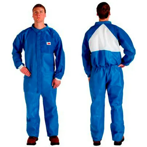 3M" Disposable Coverall, Knit Cuffs & Knit Ankles, Blue, 4X-Large, 4530CS-BLK-4XL, 25/Case