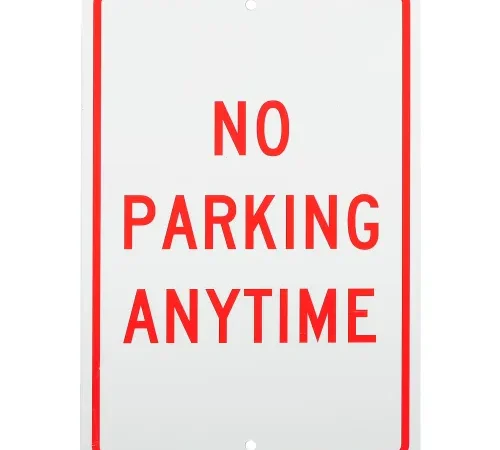 Aluminum Sign - No Parking Anytime - .063" Thick, TM2H
