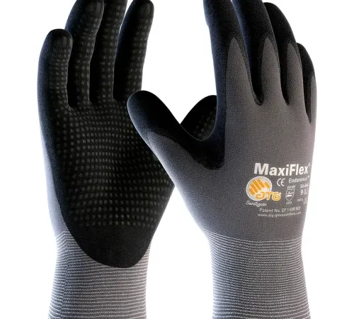 Pair of black MaxiFlex work gloves