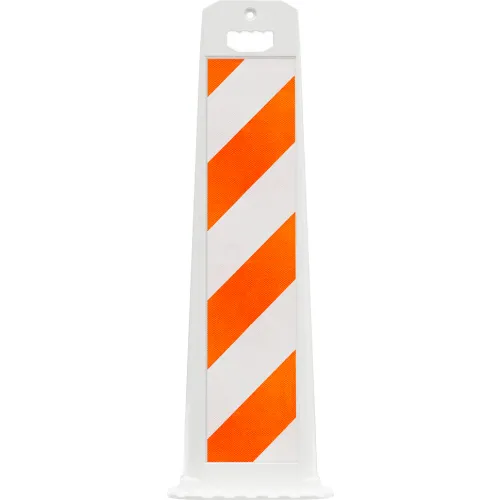 Plasticade Vertical Panel Channelizer Barricade W/ Oversized Handle, White, Diamond Grade Sheets