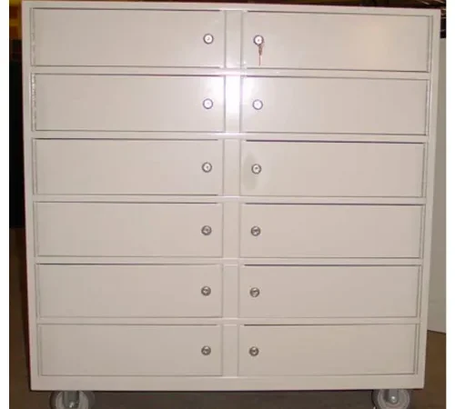 Fenco Teller Vault Note Bus Cabinet 412-B - 12 Compartment 36"W x 19"D x 38-1/2"H Black