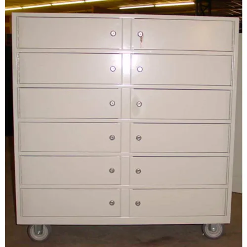 Fenco Teller Vault Note Bus Cabinet 412-B - 12 Compartment 36"W x 19"D x 38-1/2"H Black