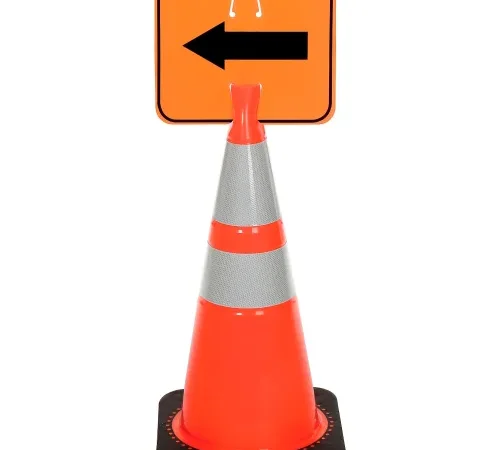 Cone Sign - Reversible Arrow - Black on Orange