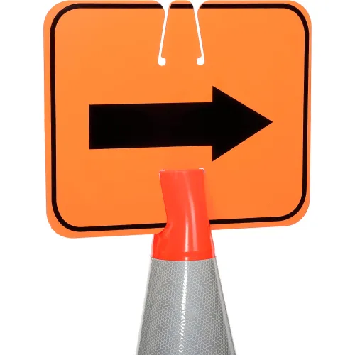 Cone Sign - Reversible Arrow - Black on Orange - Image 3