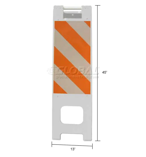 Plasticade Narrowcade Barricade Sign Stand 45"H With 2 Panel 2 Sheetings, White - Image 3