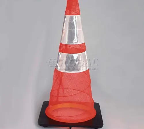 VizCon TrafFix Devices Quick Deploy Emergency Spring Cone, 3 Lb Base, Pack of 6