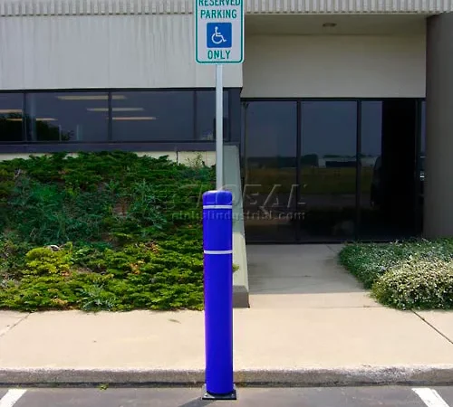 Reserved handicapped parking sign near entrance