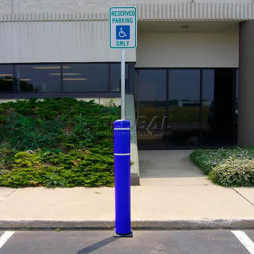 Reserved handicapped parking sign near entrance