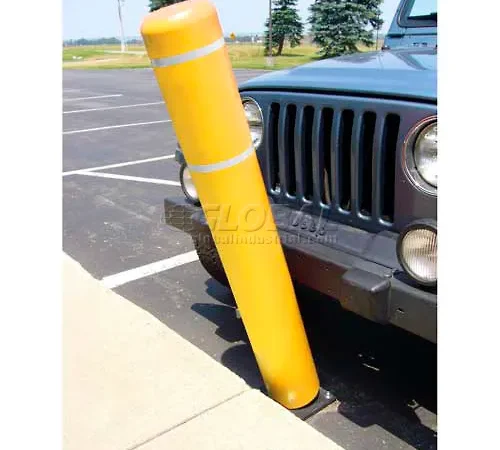 52"H FlexBollard" - Concrete Installation - Yellow Cover/White Tapes