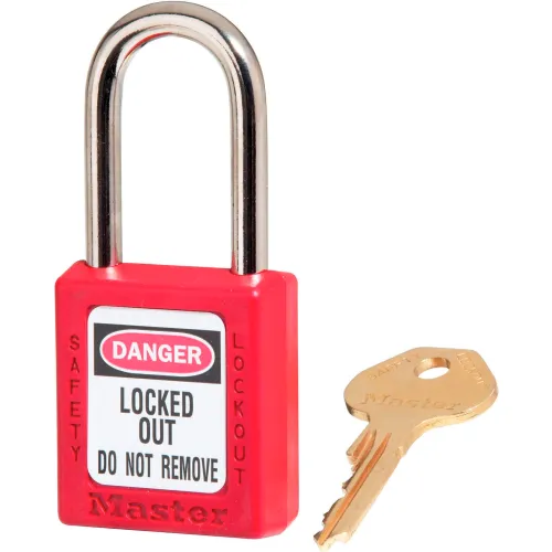 Master Lock® Safety 410 Series Zenex" Thermoplastic Padlock, Red, 410RED