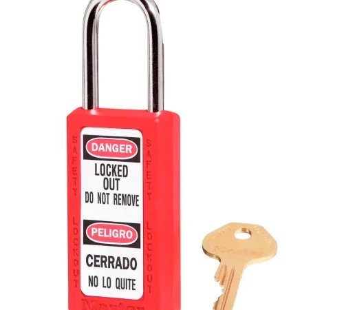 Master Lock® Safety 411 Series Zenex" Thermoplastic Padlock, Red, 411RED