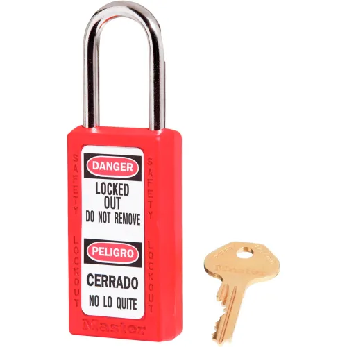 Master Lock® Safety 411 Series Zenex" Thermoplastic Padlock, Red, 411RED