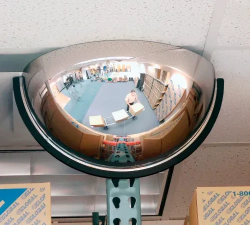 Half Dome Panoramic Acrylic Mirror, Indoor, 32" Dia., 180 Viewing Angle