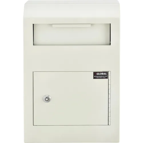 Global Industrial" Wall-Mount Depository Drop Box, 10"W x 4-1/4"D x 15"H, Beige - Image 4