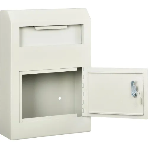 Global Industrial" Wall-Mount Depository Drop Box, 10"W x 4-1/4"D x 15"H, Beige - Image 5