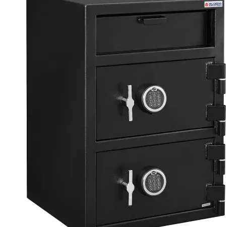 Global Industrial" B-Rate Depository Safe Front Loading, 2 Doors, Digital Lock, 20"Wx20"Dx30"H