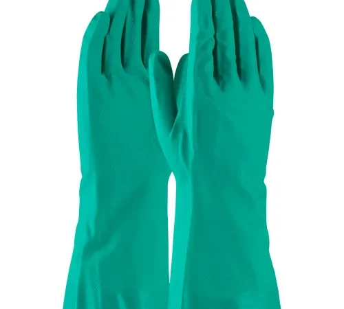 PIP Flock Lined Unsupported Nitrile Gloves, 15 Mil, Green, XL - Pkg Qty 12