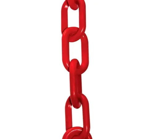 Mr. Chain® Heavy Duty Plastic Barrier Chain, 2" x 50'L, Red