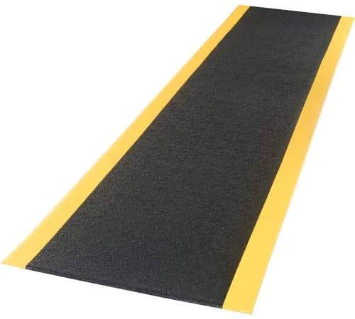 Apache Mills Soft Foot" Anti Fatigue Mat 3/8" Thick 3' x 60' Black/Yellow Border