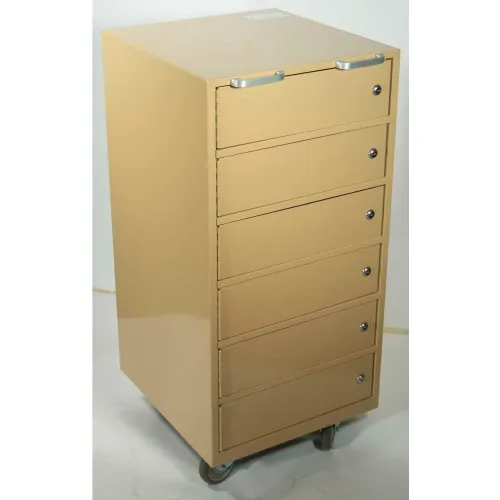 Fenco Teller Vault Note Bus Cabinet 585-A - 6 Compartment 18"W x 19"D x 38-1/2"H Champagne - Image 2