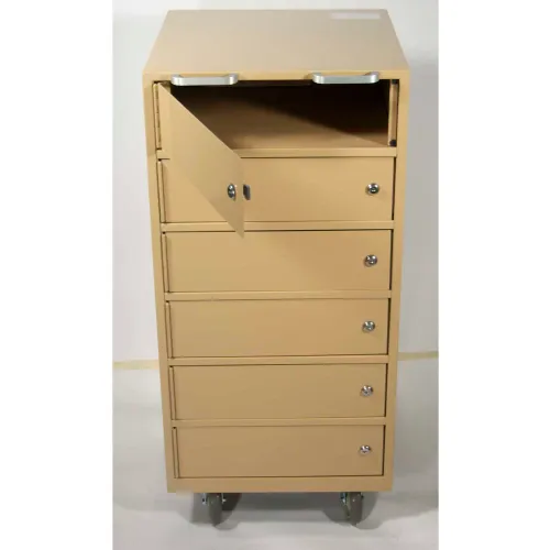 Fenco Teller Vault Note Bus Cabinet 585-A - 6 Compartment 18"W x 19"D x 38-1/2"H Champagne