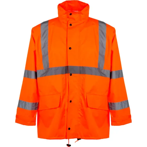 GSS Safety 6002 Class 3 Rain Coat with 2 Patch Pockets, Orange, 2XL/3XL