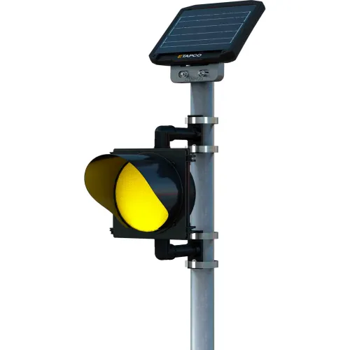 Tapco Solar 13W Top of Pole, 24/7 Flashing, 12", Amber LED, Black Housing