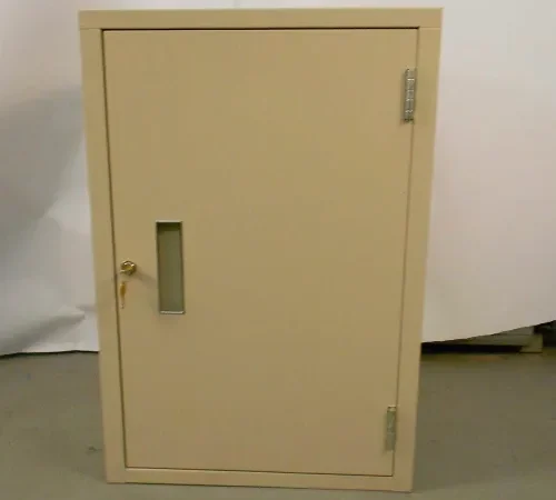 Fenco Lowboy Teller Pedestal Cabinet S-602R-I - Right Hinged Door 19"W x 19"D x 27-7/8"H Gray