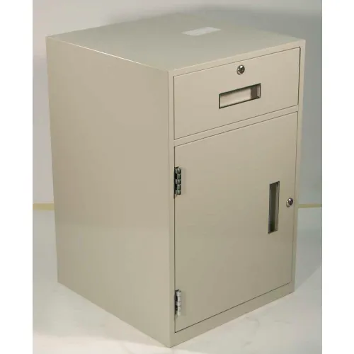 Beige metal deposit safe with slot