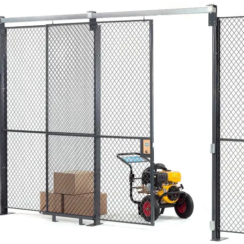 sliding chain-link security gate with equipment