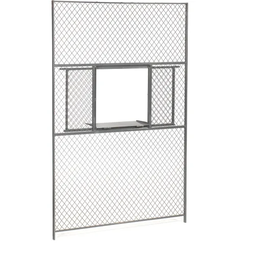 Metal chain-link partition with serving window