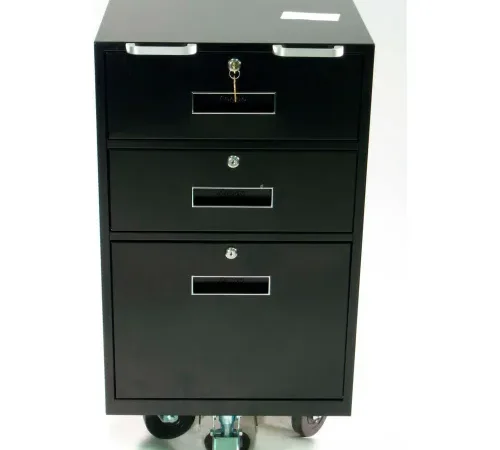 Fenco Bus Teller Pedestal Cabinet 606-BC-18-B - 2 Drawers 1 Legal Drawer 18"W x 19"D x 31-7/8 Black