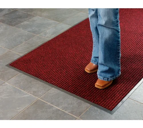 Apache Mills Brush & Clean" Entrance Mat 3/8" Thick 4' x 6' Burgundy