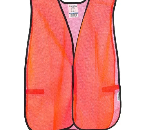 Global Industrial Hi-Vis Safety Vest, Mesh, Orange, One Size