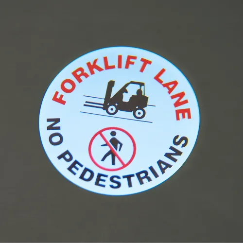 Global Industrial" LED Sign Projector Lens, Forklift Lane No Pedestrians - Image 3
