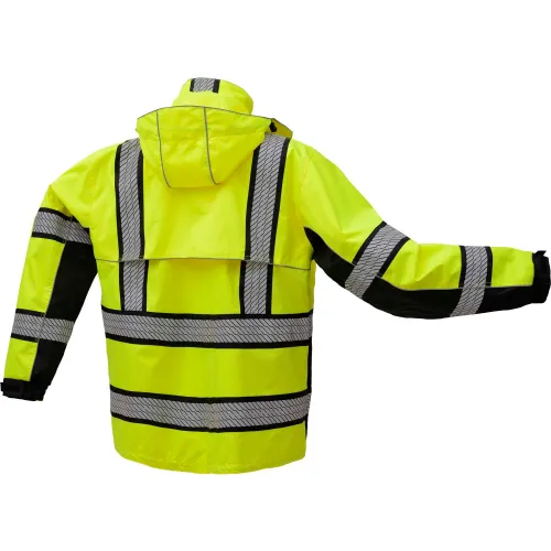 GSS Safety 6501 Rain Coat, Class 3, Lime/Black, 4XL/5XL - Image 3